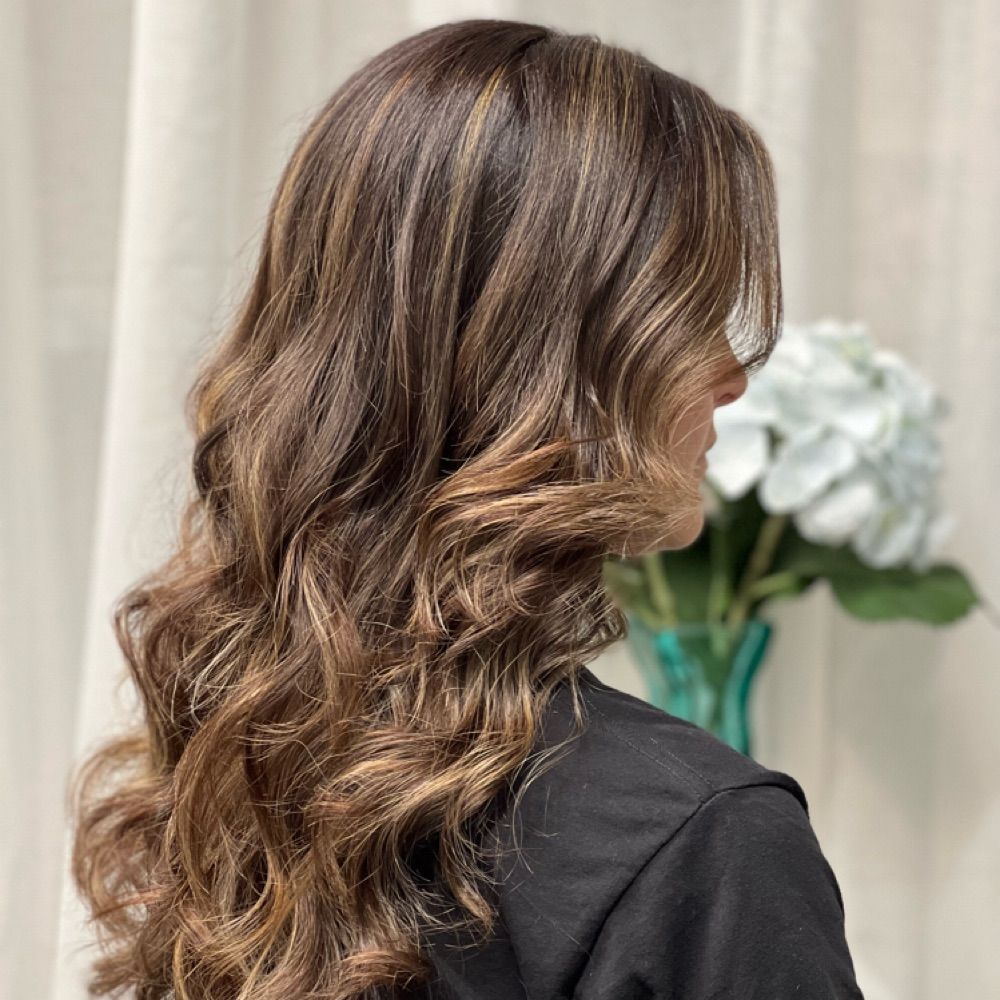 Brunette balayage curls