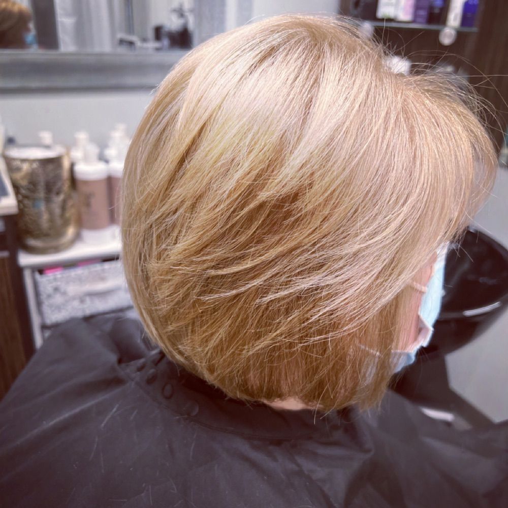 Silver blonde bob